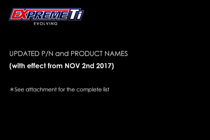 UPDATED P/N & PRODUCT NAMES